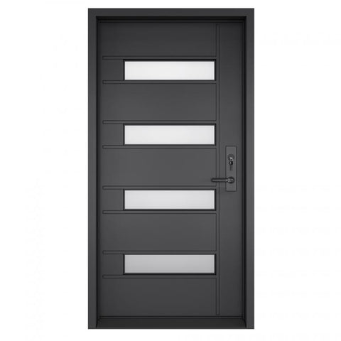 Elegant Single Iron Door with Low-E Glass - Customizable Inswing
